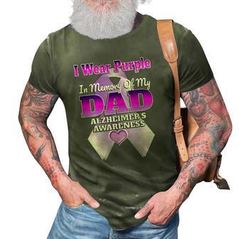 I Wear Purple In Memory Of My Dad Alzheimers Awareness 3D Print Casual Tshirt | Mazezy