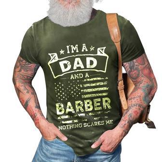 Im A Dad And Barber Funny Fathers Day & 4Th Of July 3D Print Casual Tshirt - Seseable