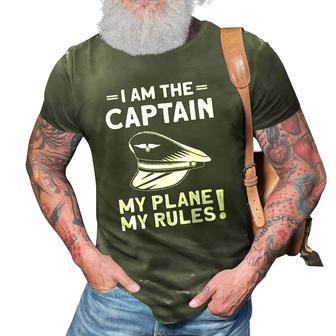 Im The Captain - Funny Airplane Pilot Aviation 3D Print Casual Tshirt | Mazezy