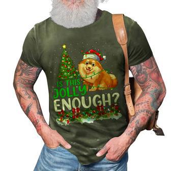 Is This Jolly Enough Pomeranian Dog Christmas Tree T-Shirt 3D Print Casual Tshirt - Seseable