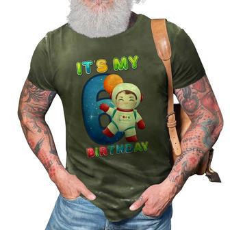 Its My 6Th Birthday Happy 6 Years Astronaut Birthday 3D Print Casual Tshirt | Mazezy