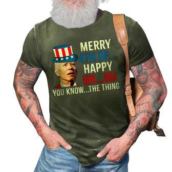 Joe Biden Confused Merry Happy Funny 4Th Of July 3D Print Casual Tshirt | Mazezy