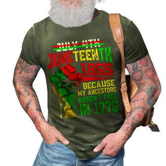 July 4Th Junenth 1865 Because My Ancestors Mens Girls 3D Print Casual Tshirt | Mazezy