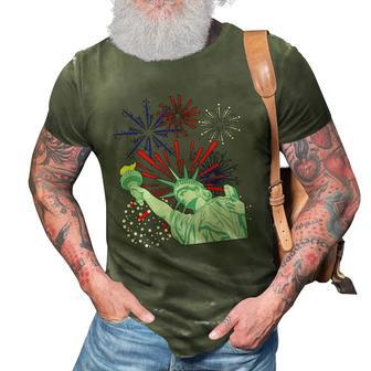 July 4Th S Fireworks Statue Of Liberty 3D Print Casual Tshirt | Mazezy