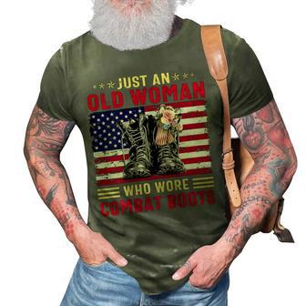 Just An Old Woman Who Wore Combat Boots T-Shirt 3D Print Casual Tshirt - Monsterry