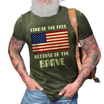 Land Of The Free Because Of The Brave Memorial Day Sale Flag 3D Print Casual Tshirt | Mazezy