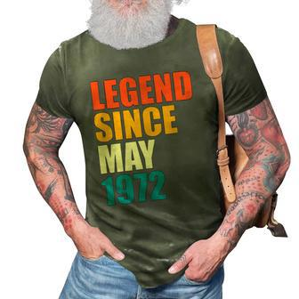 Legend Since May 1972 50Th Birthday 50 Years Old Gift 3D Print Casual Tshirt | Mazezy