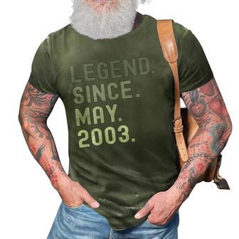 Legend Since May 2003 19 Years Old 19Th Birthday Gifts 3D Print Casual Tshirt | Mazezy