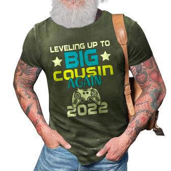 Leveling Up To Big Cousin Again 2022 Pregnancy Announcement 3D Print Casual Tshirt | Mazezy