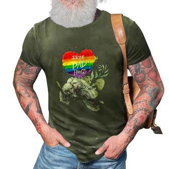 Lgbt Pride Daddy Owl Rainbow Free Dad Hugs Fathers Day 3D Print Casual Tshirt | Mazezy