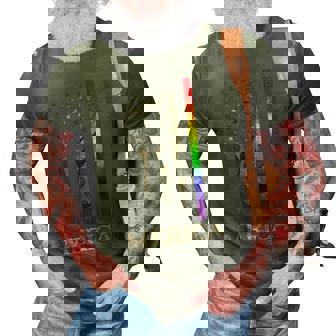 Lgbt Pride Rainbow Line Merica 4Th Of July Camo Us Flag 3D Print Casual Tshirt - Seseable