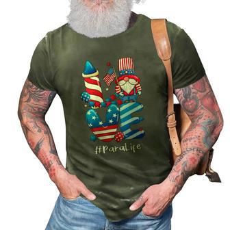 Love Para Life Gnome Usa Flag 4Th Of July Patriotic 3D Print Casual Tshirt | Mazezy