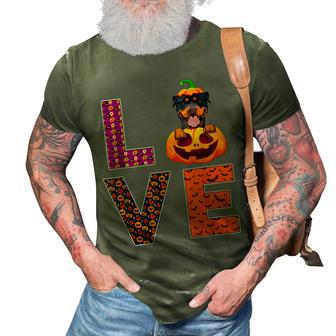 Love Rottweiler Halloween Costume Funny Dog Lover 3D Print Casual Tshirt - Seseable