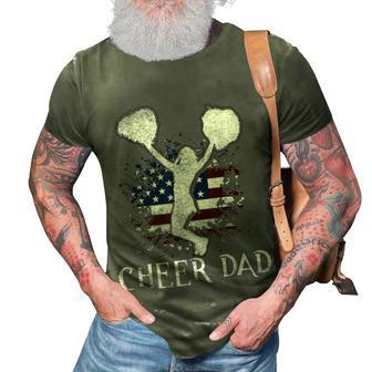 Mens American Flag Cheer Dad 4Th Of July Fathers Day Funny 3D Print Casual Tshirt - Seseable