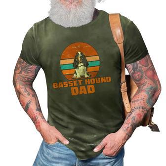 Mens Basset Hound Dad Vintage Dog 3D Print Casual Tshirt | Mazezy
