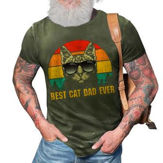 Mens Best Cat Dad Ever For Dad On Fathers Day Cat Daddy 3D Print Casual Tshirt - Seseable