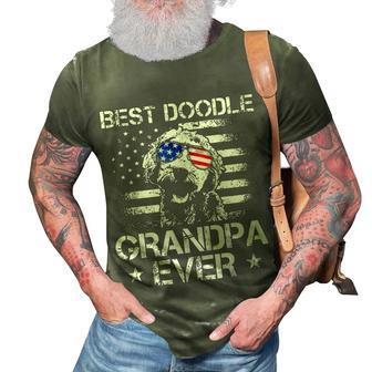 Mens Best Doodle Dad Ever Us Flag Patriotic 4Th Of July 3D Print Casual Tshirt - Seseable