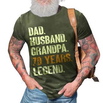 Mens Dad Husband Grandpa 70 Years Legend Birthday 70 Years Old 3D Print Casual Tshirt - Seseable