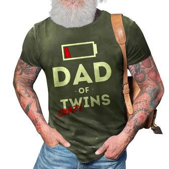 Mens Dad Of Crazy Twins Clothes Gift Father Husband Dad Funny Men 3D Print Casual Tshirt | Mazezy