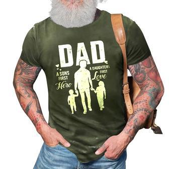 Mens Dad Sons First Hero Daughters Love For Fathers Day 3D Print Casual Tshirt | Mazezy