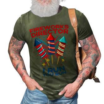 Mens Fireworks Director Funny July 4Th I Run You Run Patriotic 3D Print Casual Tshirt - Seseable
