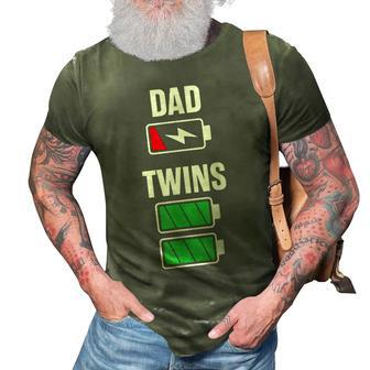 Mens Funny Dad Fathers Day Birthday Twins Twin Dad 3D Print Casual Tshirt - Seseable