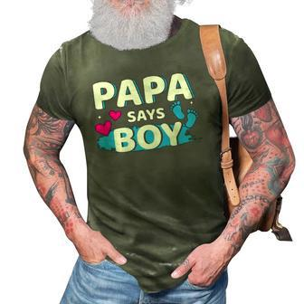 Mens Gender Reveal Papa Says Boy Matching Family Baby Party 3D Print Casual Tshirt | Mazezy
