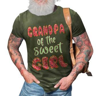 Mens Grandpa Of The Sweet Girl Donut Birthday Party Outfit Family 3D Print Casual Tshirt - Seseable