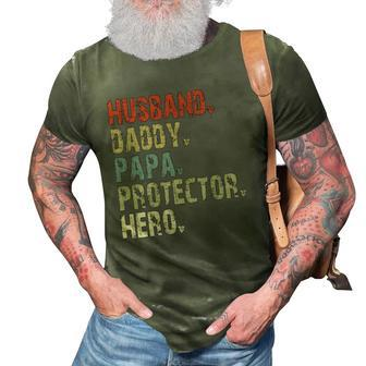 Mens Husband - Daddy - Papa - Protector - Hero 3D Print Casual Tshirt | Mazezy