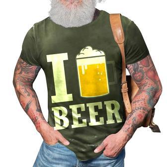 Mens I Love Beer Drinking Oktoberfest Lager Ale Party Gift 3D Print Casual Tshirt | Mazezy