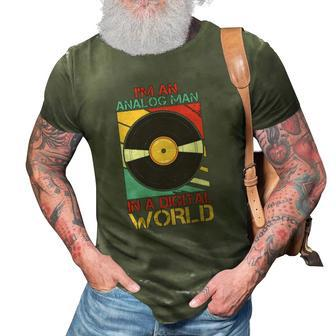 Mens Im An Analog Man In A Digital World Vinyl Vintage Music 3D Print Casual Tshirt | Mazezy