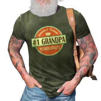Mens Number 1 Grandpa 1 Grandfather Fathers Day Gift 3D Print Casual Tshirt | Mazezy
