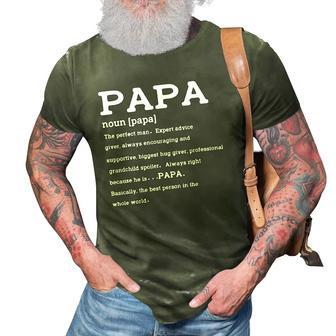 Mens Papa Definition Noun Nutrition Fathers Day Grandpa 3D Print Casual Tshirt | Mazezy