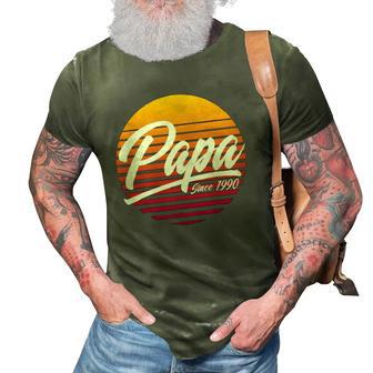 Mens Papa Since 1990 31St Birthday 31 Years Fathers Day 3D Print Casual Tshirt | Mazezy