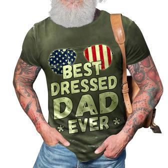 Mens Patriotic Dad - Best Dad Ever 4Th Of July American Flag 3D Print Casual Tshirt - Seseable