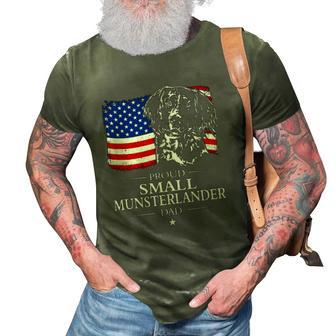 Mens Proud Small Munsterlander Dad American Flag Patriotic Dog 3D Print Casual Tshirt | Mazezy