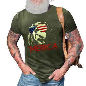 Merica Cavalier King Charles Spaniel American Flag 3D Print Casual Tshirt | Mazezy