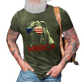 Merica Shar Pei American Flag 4Th Of July 3D Print Casual Tshirt | Mazezy