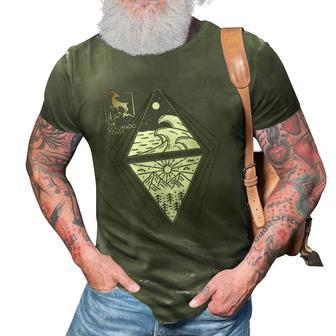 Mountains & Water Of Geometric Unity In The Rocky Mountains 3D Print Casual Tshirt | Mazezy