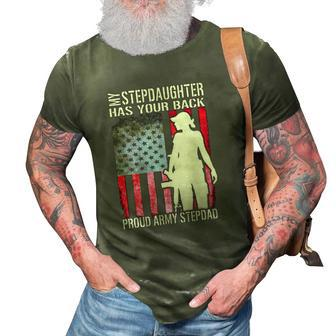 My Stepdaughter Has Your Back Proud Army Stepdad Gift 3D Print Casual Tshirt | Mazezy