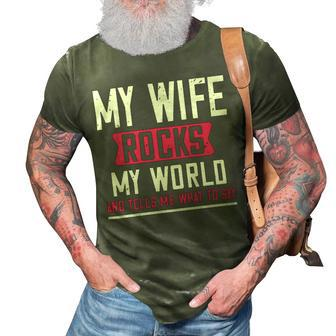 My Wife Rocks My World Papa T-Shirt Fathers Day Gift 3D Print Casual Tshirt - Monsterry DE