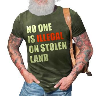 No One Is Illegal On Stolen Land July 4Th Patriotic 3D Print Casual Tshirt - Seseable