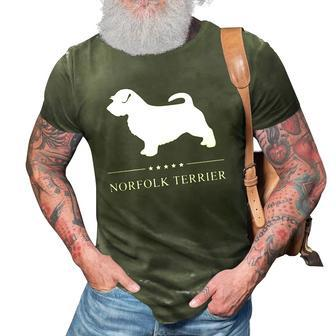 Norfolk Terrier Dog White Silhouette 3D Print Casual Tshirt | Mazezy