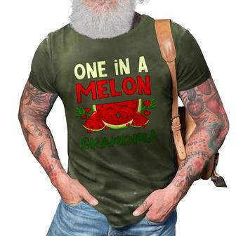 One In A Melon Grandma Love Watermelon Summer Fruit Lover 3D Print Casual Tshirt | Mazezy