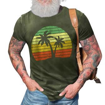 Palm Tree Vintage Retro Style Tropical Beach 3D Print Casual Tshirt | Mazezy