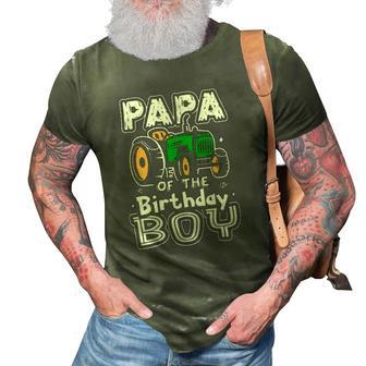 Papa Of The Birthday Boy Farmer Tractor Matching Party 3D Print Casual Tshirt | Mazezy