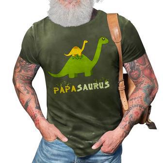 Papasaurus Funny Fathers Day 2022 Gift Idea 3D Print Casual Tshirt - Monsterry