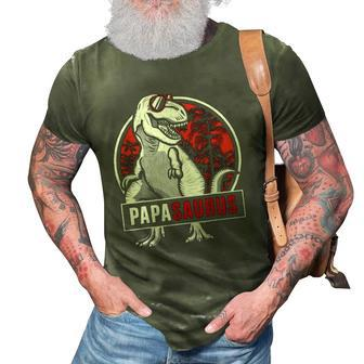 Papasaurus Trex Matching Dinosaur Family For Papa Pop Men 3D Print Casual Tshirt | Mazezy