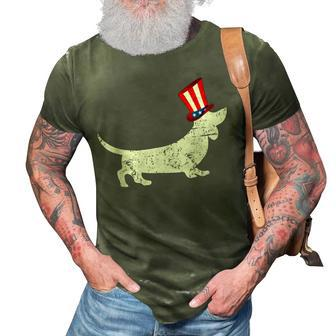 Patriotic American Dachshund 4Th Of July Uncle Sam 3D Print Casual Tshirt - Seseable