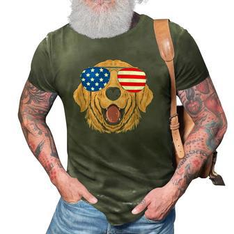 Patriotic Golden Retriever Dog 4Th Of July Gift 3D Print Casual Tshirt | Mazezy